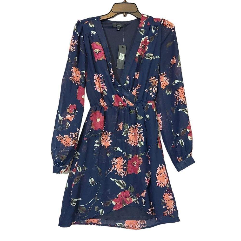 Lulu's Navy Floral‎ Pretty Pretender Dress Size XS